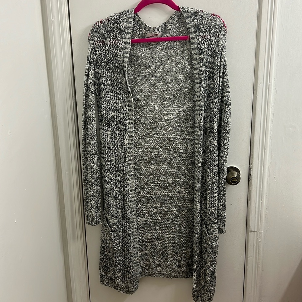 Arizona black and white knee length cardigan